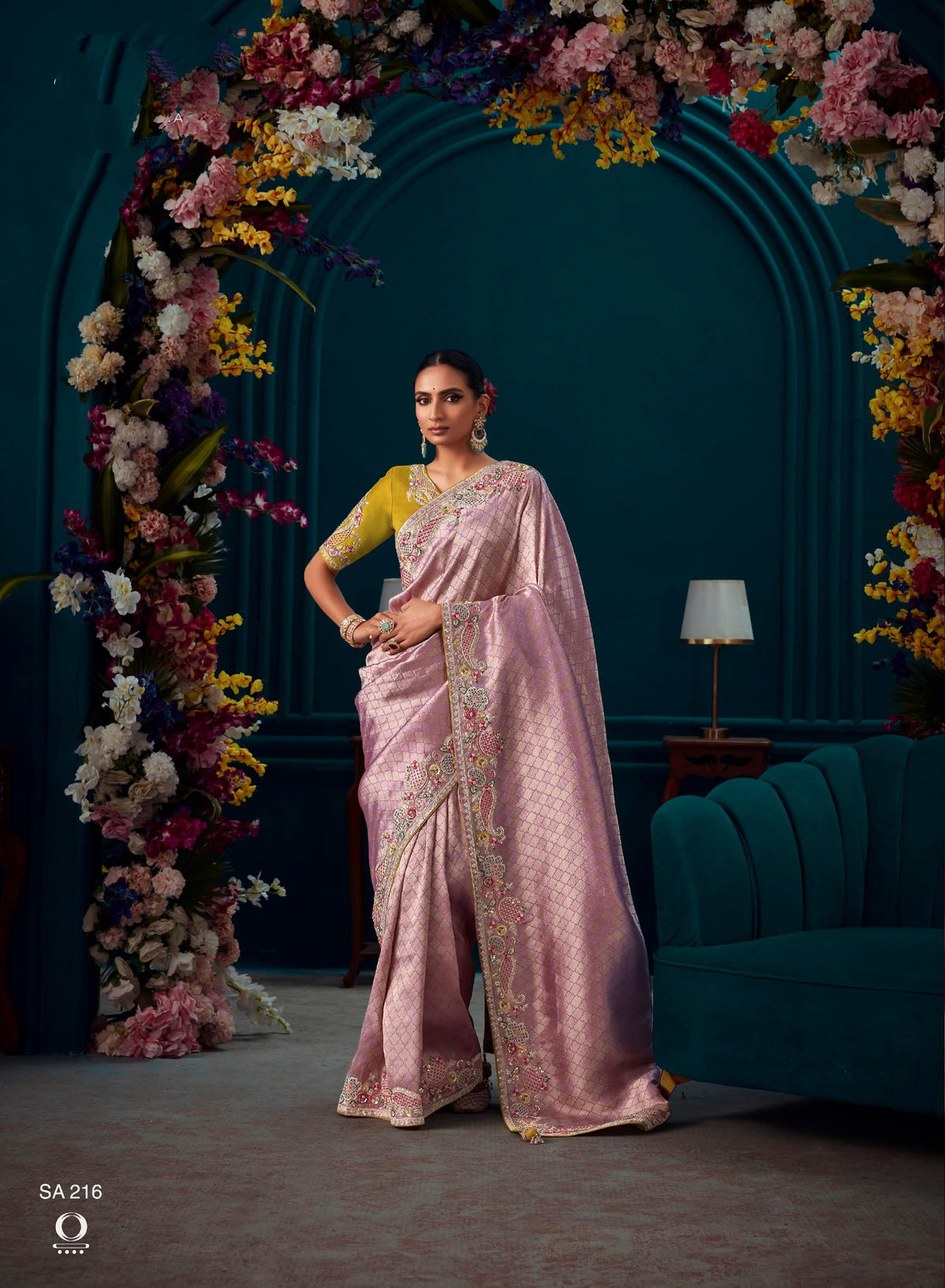 Pink color Pure Banarasi Kanjivaram fabric saree with heavy work border saree