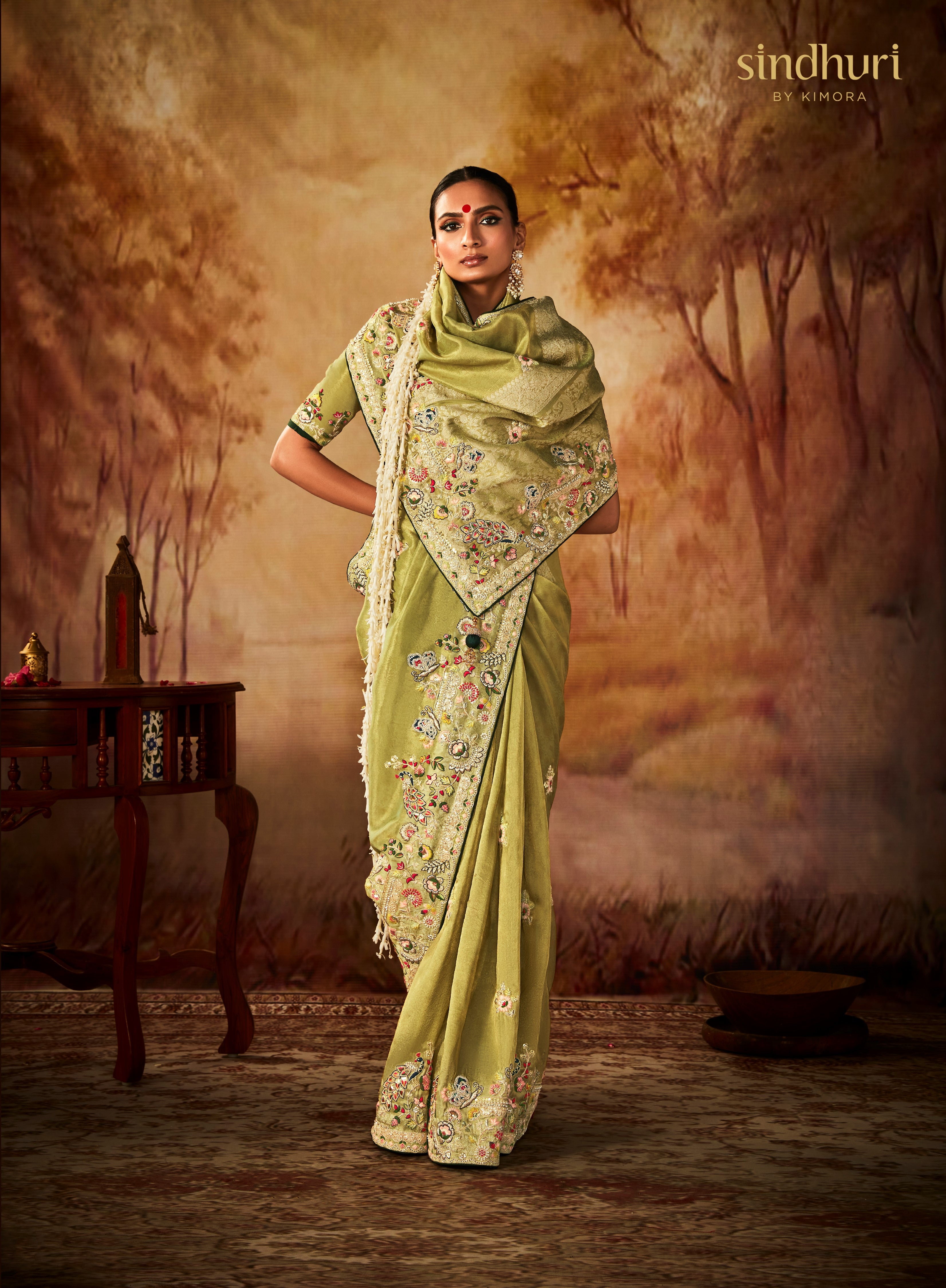 Green Banarasi Kanjivaram Fabric Weaving  Pallu With Heavy Work On Saree